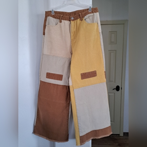 Colorblock Wide-Leg Pants Size Large - Picture 7 of 8